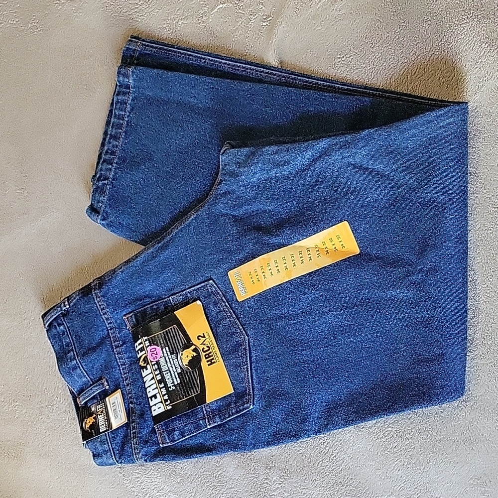 Mens Berne FR 5-Pocket Denim Jean, size 34x23,Brand New